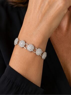 Cuff Bracelet Solid 925 Sterling Silver Floral Feminine Bridal